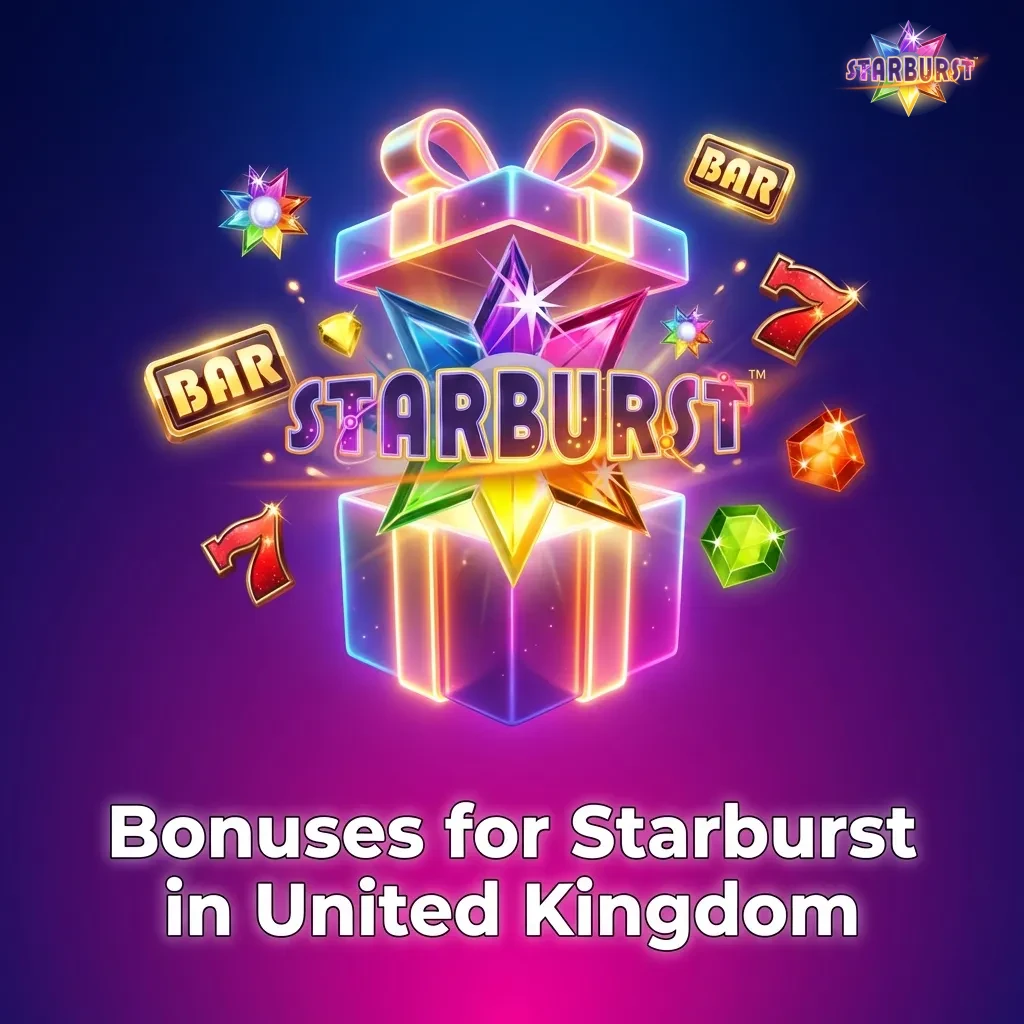 Starburst slot game bonuses available at UK casinos including free spins, welcome offers, and cashback promotions