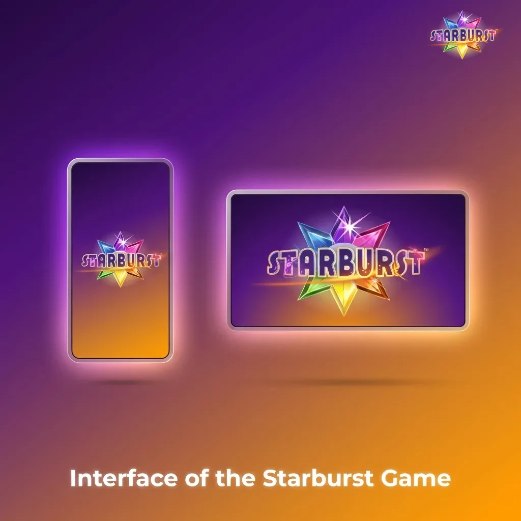Starburst game interface showing a five-reel grid on a cosmic backdrop with stars, nebulae, and betting controls at the bottom.